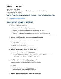 PubMed Practice