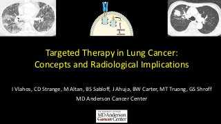 Targeted Therapy in Lung Cancer: Concepts and Radiological Implications