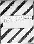 10.00 World Wide Association of Cancer Institutes, 1968
