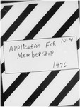 10.04 Association of American Cancer Institutes (AACI) - Application for Membership, 1976