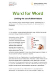 Limiting the Use of Abbreviations by Tammy Locke